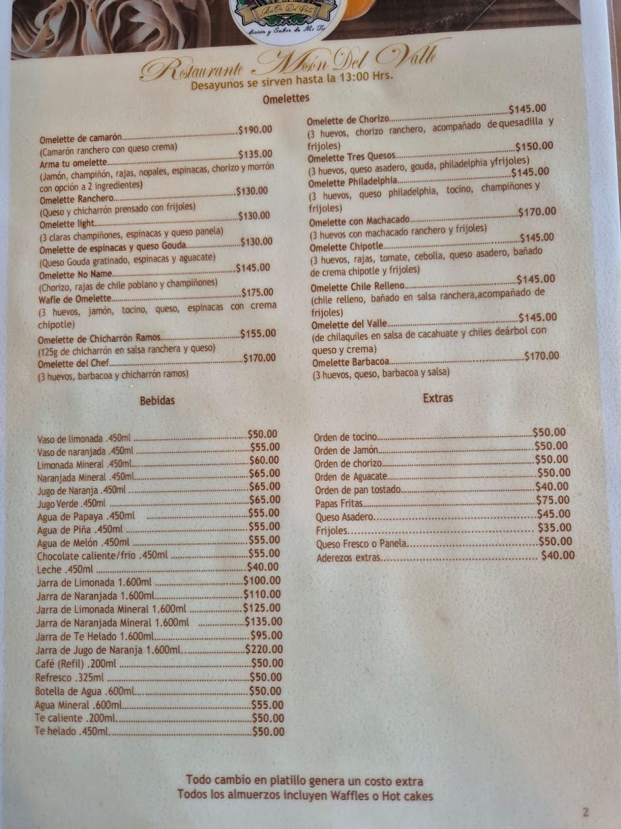 Mesón Del Valle Menu - Image 2