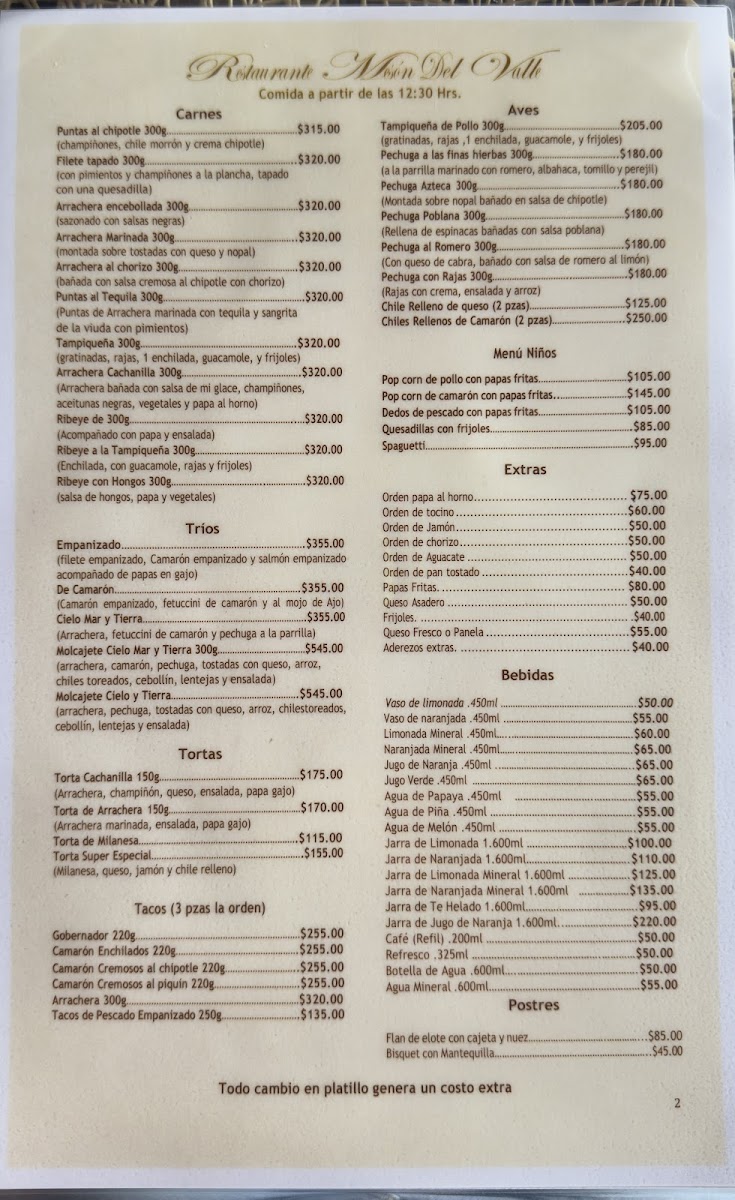 Mesón Del Valle Menu - Image 3